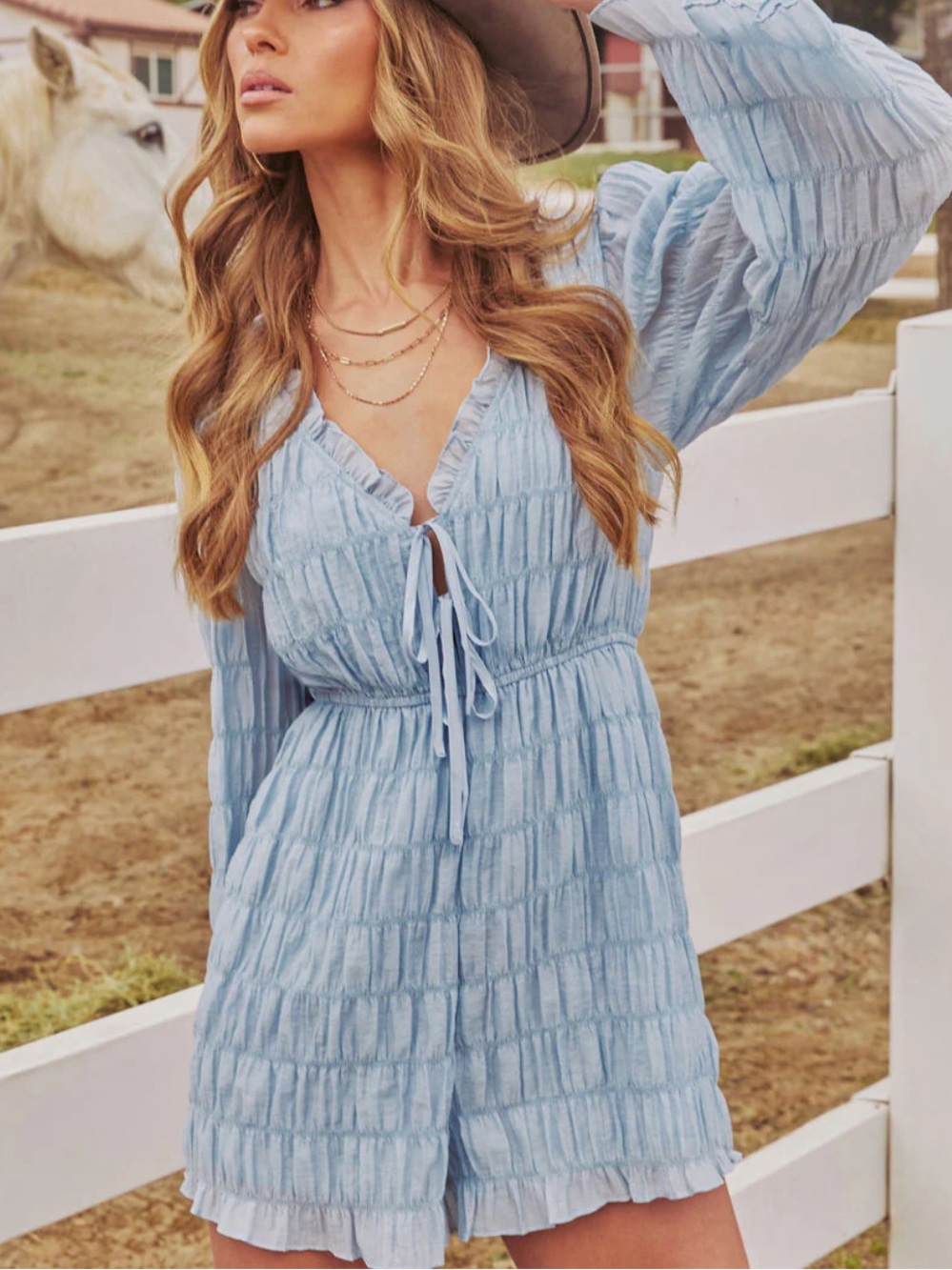 Textured Smocked Romper